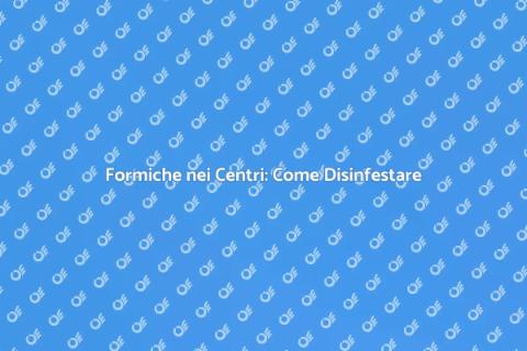 Disinfestazione Formiche nei Centri