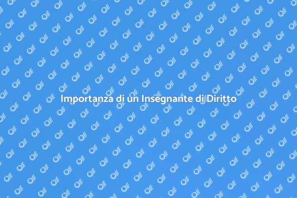 Perché Serve un Insegnante di Diritto?