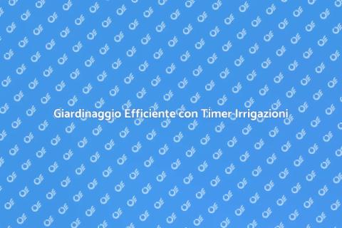 Timer Irrigazioni: Giardinaggio Facile
