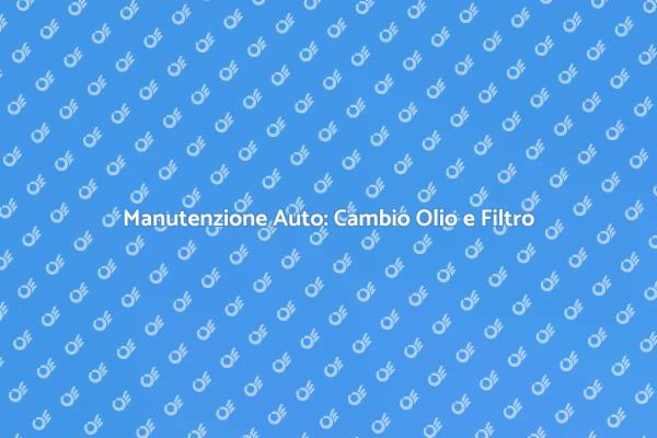 Come Effettuare il Cambio Olio e Filtro
