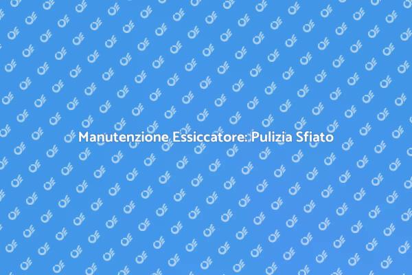 Essiccatore: Importanza della Pulizia Sfiato
