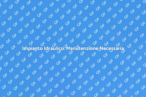 Manutenzione Impianto Idraulico Essenziale