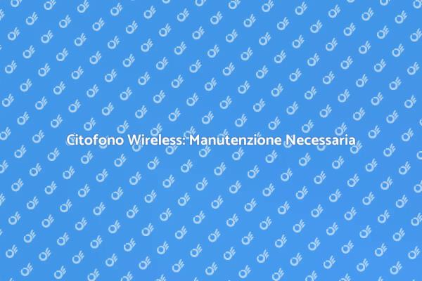 Manutenzione Essenziale Citofono Wireless