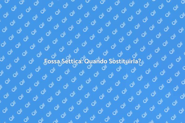 Sostituzione Fossa Settica: Ecco Come Fare