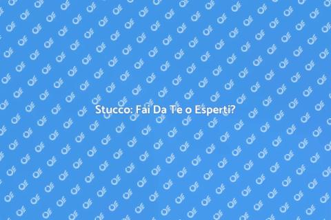 Riparazione Stucco: Fai Da Te o Pro?