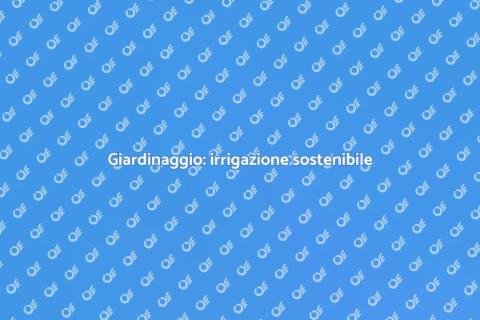Irrigazione a basso consumo d'acqua