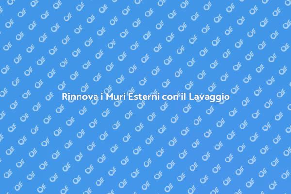 Trasforma i Tuoi Muri con il Lavaggio