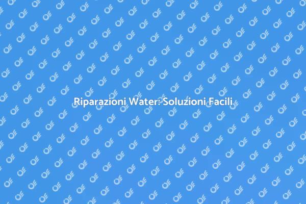 Come Aggiustare il Water Facile e Veloce