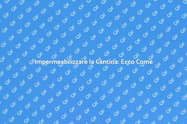 Impermeabilizzazione: Proteggi la Tua Cantina