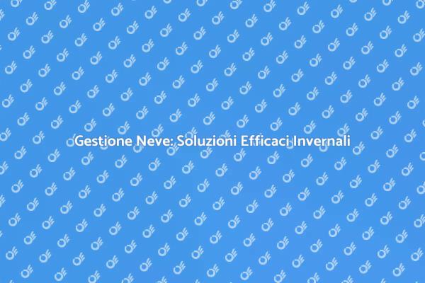 Sgombero Neve: Soluzioni Efficaci e Sicure