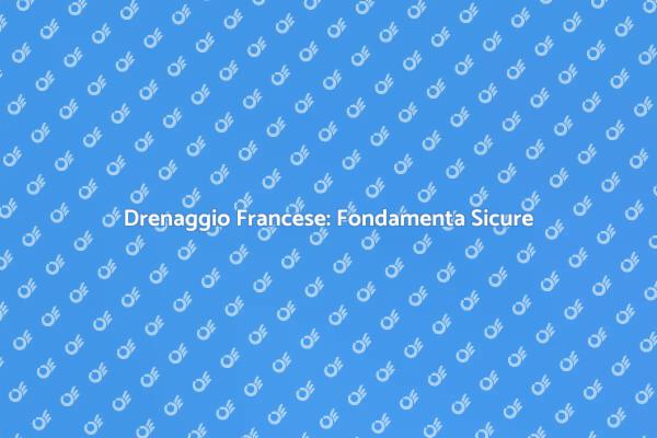 Proteggi la tua Casa con il Drenaggio Francese