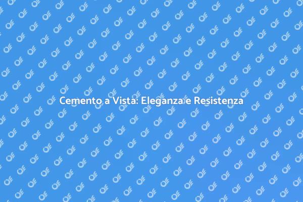 Ristrutturare con Cemento a Vista