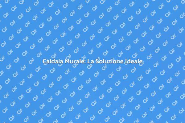 Caldaia Murale: Efficienza per la Casa