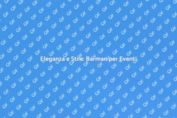 Barman Professionale per Eventi Eleganti