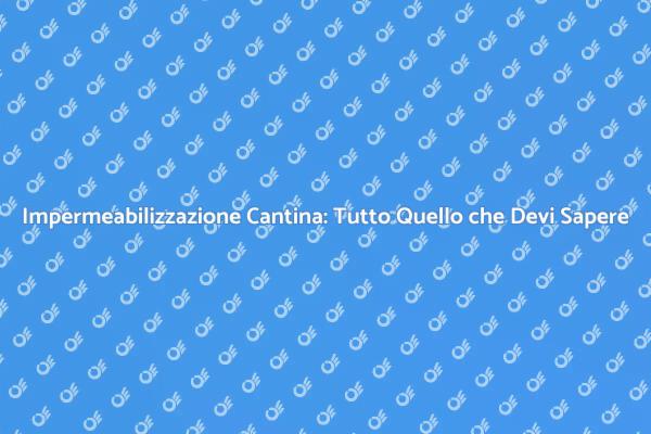 Impermeabilizzazione Cantina: La Tua Soluzione
