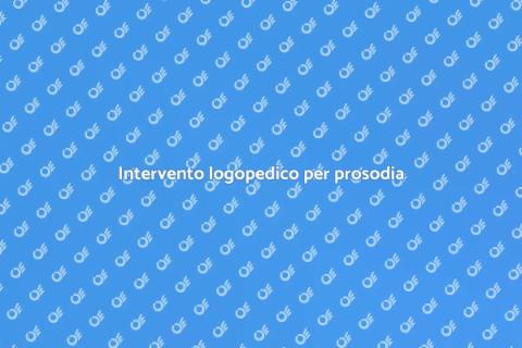 Terapia logopedica per prosodia