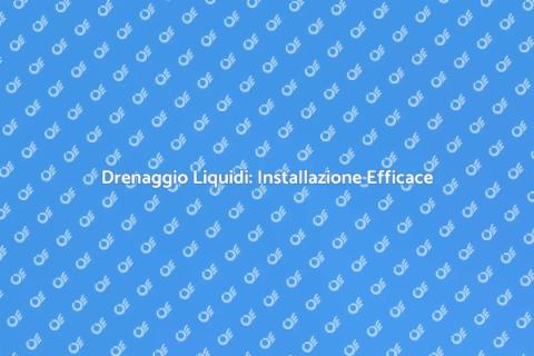Installazione Condotto Drenaggio Efficiente