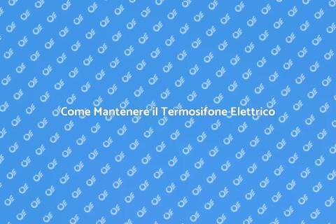 Manutenzione Termosifone Elettrico