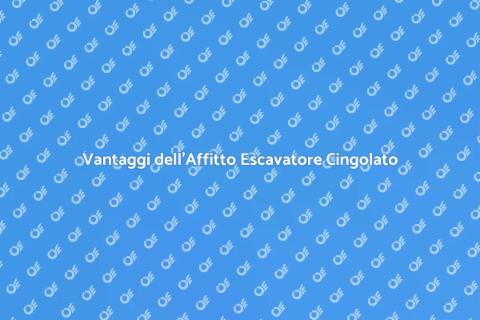 Affitto Escavatore Cingolato Vantaggi