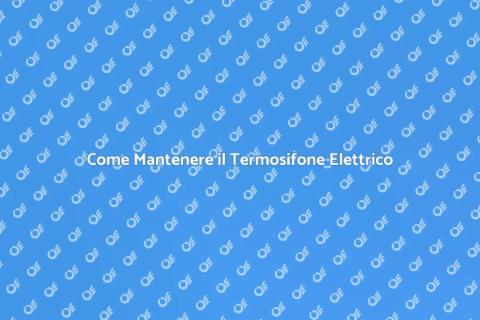 Manutenzione Termosifone Elettrico