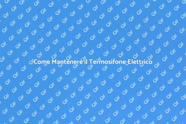 Manutenzione Efficace del Termosifone