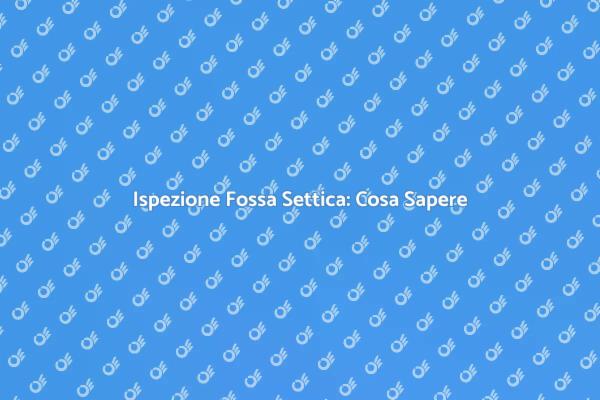 Manutenzione e Ispezione Fossa Settica