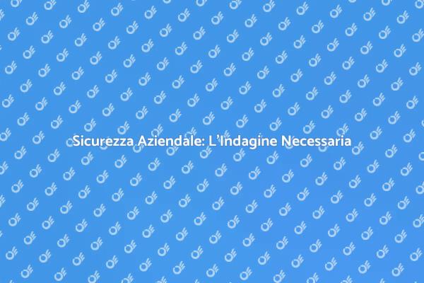 L'Importanza dell'Indagine di Sicurezza