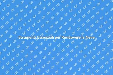 Attrezzatura per Rimozione Neve Invernale