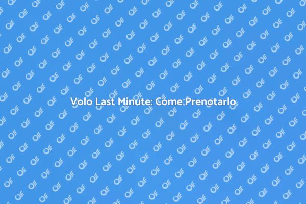 Prenotazione Volo Last Minute Facile
