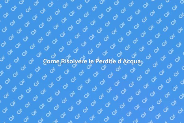 Identifica e Risolvi Perdite d'Acqua