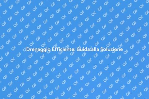 Problemi di Drenaggio: Come Risolverli