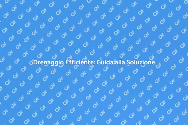 Guida Pratica ai Problemi di Drenaggio