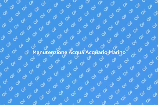 Gestire l'Acqua del Tuo Acquario Marino