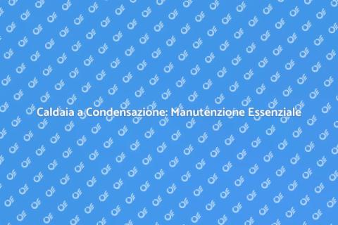 Manutenzione Caldaia a Condensazione