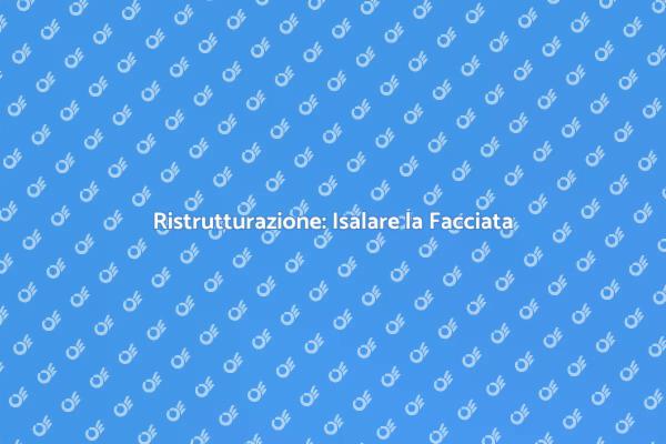 Ristrutturare la Facciata Senza Intercapedine