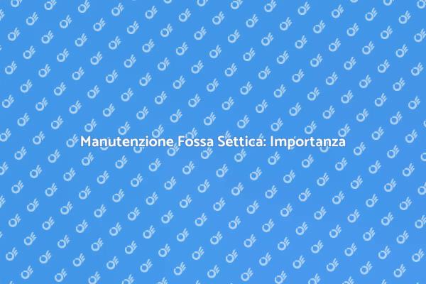 Pulizia Fossa Settica: Perché è Fondamentale
