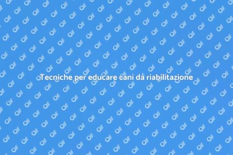 Educare cani da riabilitazione