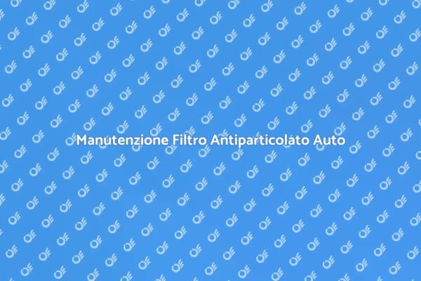 Come Pulire il Filtro Antiparticolato