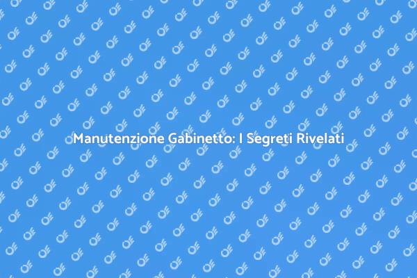 Manutenzione Gabinetto: Tutto Ciò Che Devi Sapere