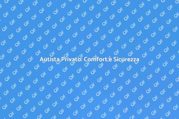 Viaggia con Comfort: Servizio Autista
