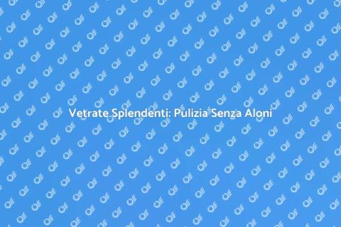 Pulizia Vetrate Senza Aloni Efficace