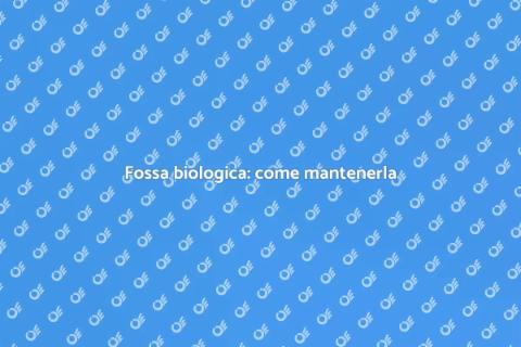 Manutenzione fossa biologica: guida