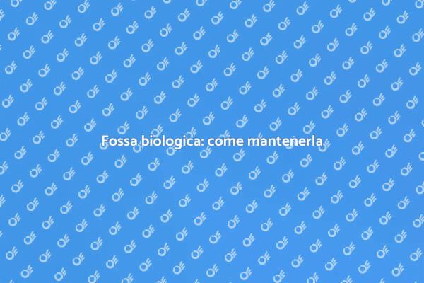 Manutenzione della fossa: ecco come fare