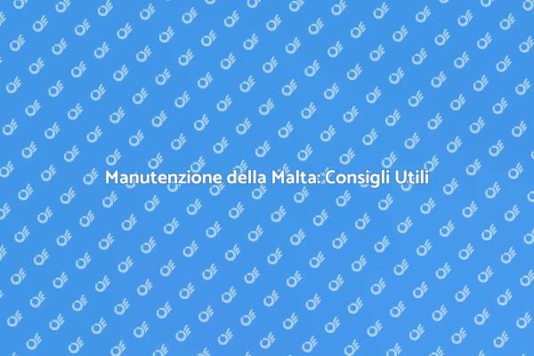 Riparazione di Malta: Consigli e Tecniche