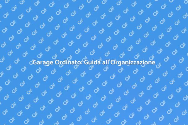 Ottimizza il Garage: Organizzazione Efficace