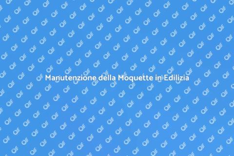 Pulizia della Moquette in Edilizia