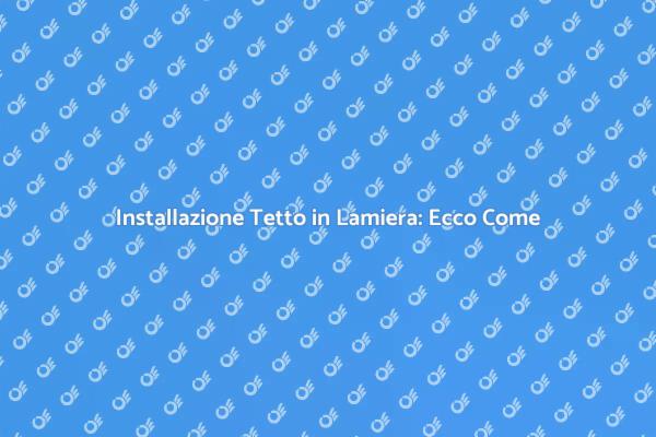 Installazione di un Tetto in Lamiera