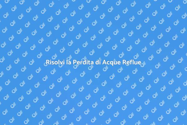 Acque Reflue: Problemi e Soluzioni