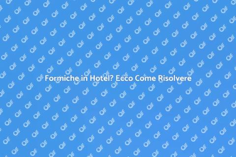 Disinfestazione Formiche Alberghiera