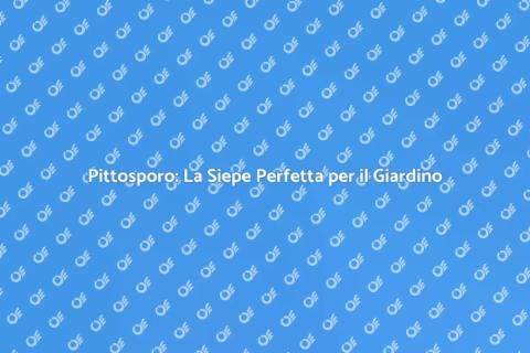 Siepe di Pittosporo: Eleganza Verde